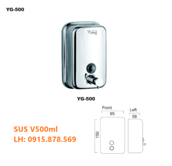 Hộp đựng nước rửa tay treo tường inox V500ml
